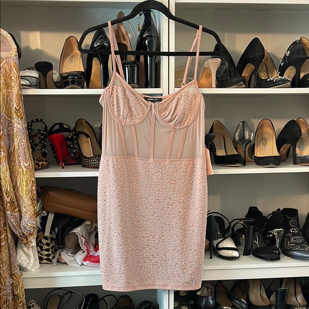 Pink Mini Dress with Spaghetti Straps